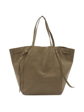 Celine Cabas Phantom Medium Belt Tote Shoulder Bag Leather Greige